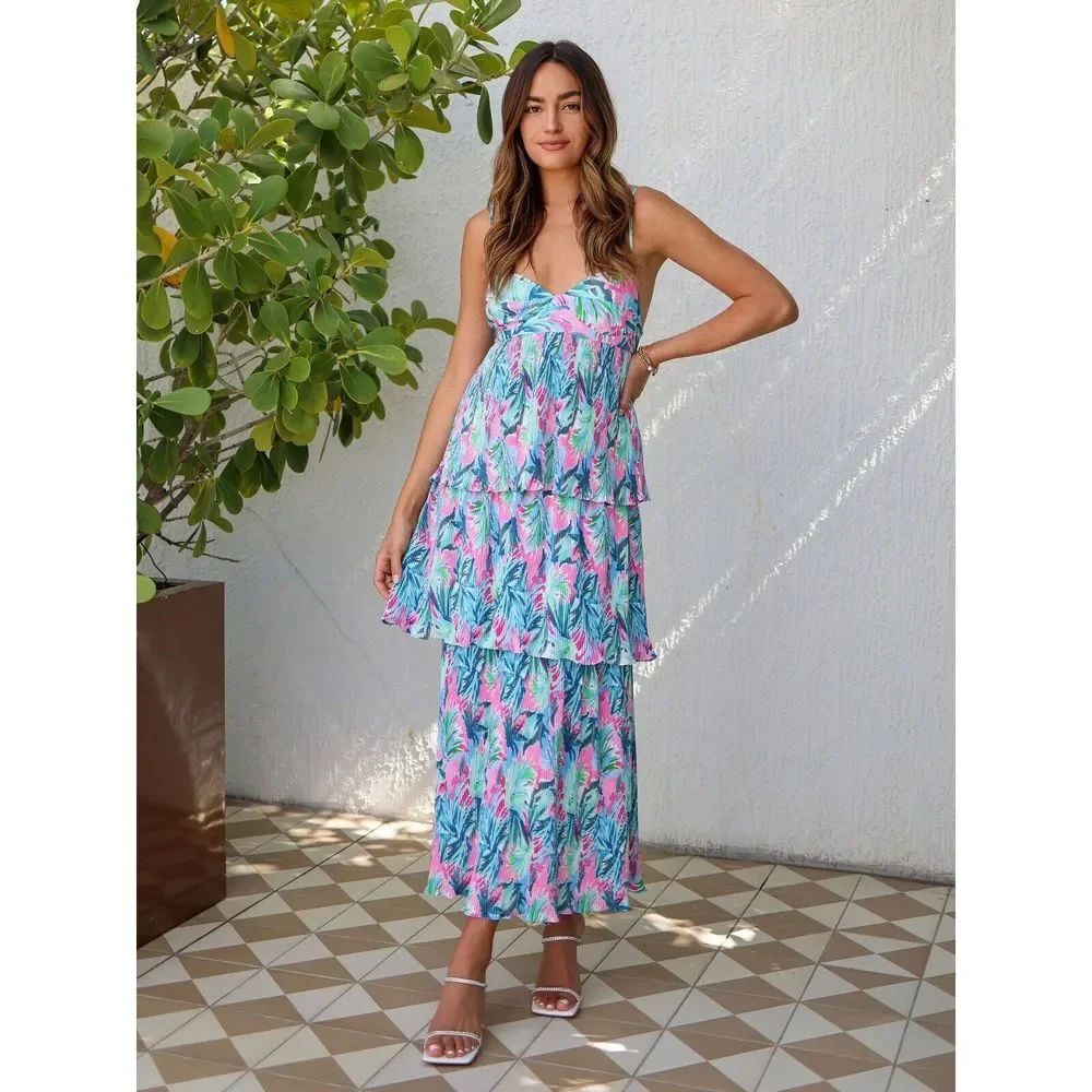 Free People Saylor Mauve Tiered Maxi Dress